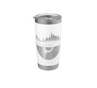 San Francisco Bay Area Skyline Vinile Record Music Design Bicchiere termico in acciaio inox doppia parete