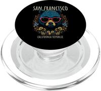 San Francisco CA - Orsetto divertente con occhiali e fiori PopSockets PopGrip per MagSafe