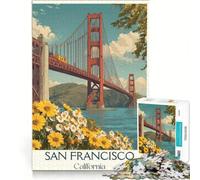 San Francisco, CA Puzzle da 1000 pezzi | 38x52cm Attività divertenti per passare il tempo a casa durante le vacanze perfette come decorazione per la scrivania.