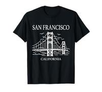 San Francisco California City Skyline Travel Souvenir Maglietta