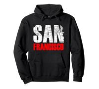 San Francisco California Graphic Map T-Shirt, San Francisco Felpa con Cappuccio