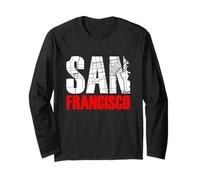 San Francisco California Graphic Map T-Shirt, San Francisco Maglia a Manica