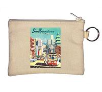 San Francisco California Stati Uniti Retro Travel Poster Portachiavi Portamonete Beige