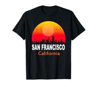 San Francisco California Vintage Sunset City State USA Maglietta