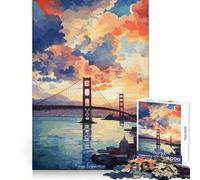 SAN FRANCISCO Dipinto ad olio Adolescenti Puzzle da 1000 pezzi Gioco di logica Giocattolo Divertimento in casa Bordo premium Regalo memorabile (38x52cm)
