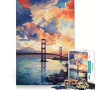 SAN FRANCISCO Dipinto ad olio Adolescenti Puzzle da 1000 pezzi Gioco di logica Giocattolo Divertimento in casa Bordo premium Regalo memorabile (38x52cm)