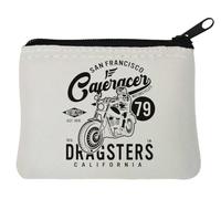 San Francisco Dragsters - Portamonete in neoprene, 10 x 11 cm, colore: Bianco