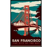San Francisco Golden Gate Bridge Retro Notebook: Compact 6x9 Journal | 110 Ruled Pages | Use as Diary, or Writing Log