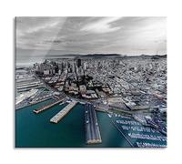 San Francisco - Pannello di copertura per fornelli e paraspruzzi in vero vetro, 60 x 52 cm