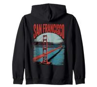 San Francisco Ponte Scritta Arte Felpa con Cappuccio
