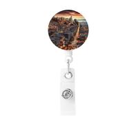 San Francisco, porta badge retrattile con clip retrattile, in plastica leggera, porta badge identificativo, per infermieri, regali per ufficio