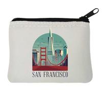 San Francisco - Portamonete minimalista in neoprene, 10 x 11 cm, colore: Bianco, bianco, Taglia unica