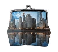 San Francisco Portamonete Stampato Per Le Donne Portafoglio Borsa Del Raccoglitore Dell'unità di elaborazione Del Sacchetto Del Cambiamento Del, Chicago Riflesso, Taglia unica, Vintage