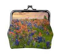 San Francisco Portamonete Stampato Per Le Donne Portafoglio Borsa Del Raccoglitore Dell'unità di elaborazione Del Sacchetto Del Cambiamento Del, Texas Bluebonnets Scenario, Taglia unica, Vintage