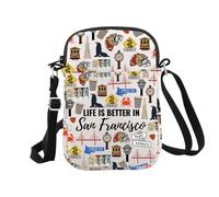 San Francisco Regali per le donne San Francisco Vacation Gift Life is Better in San Francisco Makeup Bag, A San Francisco Cr Eu, Borsa cosmetica con stampa
