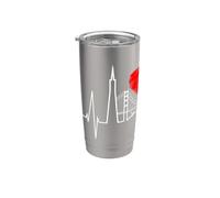 San Francisco Skyline con il Battito Cardiaco USA California Bicchiere termico in acciaio inox doppia parete