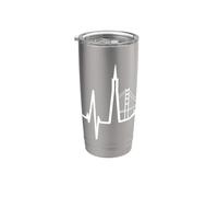 San Francisco Skyline con il Battito Cardiaco USA California Bicchiere termico in acciaio inox doppia parete