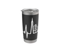 San Francisco Skyline con il Battito Cardiaco USA California Bicchiere termico in acciaio inox doppia parete