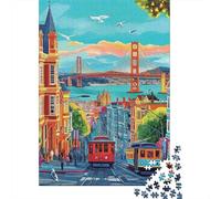 San Francisco Street Scene 1000 Pezzi Cartone Resistente Puzzle Premium Fans Per Ragazzi 12-18 Anni Allenamento Di Concentrazione Presente Divertente 70x50cm/1000pcs