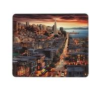 San Francisco - Tappetino per mouse personalizzabile, 20 x 24 cm, impermeabile, lavabile, con base in gomma antiscivolo, tappetino per mouse per computer, per ufficio e casa
