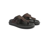 San Frissco Sandali da uomo con punta rotonda, vestibilità perfetta per l'estate e la pioggia, antiscivolo, con plantare in poliuretano facile da camminare, Chappal, galleggianti, marrone, 39.5 EU
