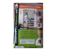 SAN GIORGI Tenda ZANZARIERA Magnetica Nera con 18 Calamite 130 x 230 CM per Porta Balcone