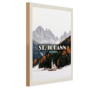 San Giovanni in Tirolo, cartello in legno, panorama alpino, 30 cm x 40 cm