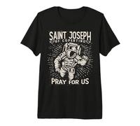 San Giuseppe di Cupertino Astronauta Spazio Cattolico Distressed Maglietta Premium
