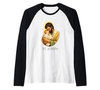San Giuseppe Marito di Maria Patrono Cattolico Maglia con Maniche Raglan