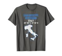 San Giuseppe Vesuviano Italia Città Maglietta, Uomo, Asfalto, 3XL