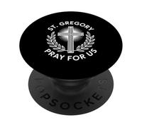 San Gregorio prega per noi patrocinio cattolico PopSockets PopGrip Adesivo