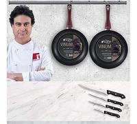 San Ignacio 101261 Set 2 Padelle, Alluminio, Set 4 Coltelli Da Cucina