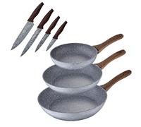 San Ignacio 3 padelle Ø20 Ø24 e Ø28 + Set coltelli, Daimiel, alluminio forgiato, induzione