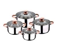 San Ignacio Batteria 8PC Acciaio Inox APTA per INDUZIONE Collezione Nona Bateria, Cromo, Pack 8 PCS