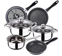 San Ignacio Batteria da cucina 5 pezzi Cassel, acciaio inossidabile, con set di padelle (18/20/24 cm) MAGefSA K2 Gransasso in acciaio smaltato