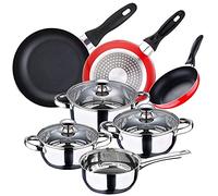 SAN IGNACIO - Batteria da cucina 7 pezzi in acciaio inox + set di 3 padelle 16/20/24 cm SAN IGNACIO