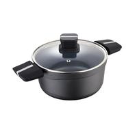 San Ignacio Bistro grigio - Cocoola con coperchio da 20 cm - fatto in alluminio fuso - interno in acciaio quannium - esterno nero opaco - punto di induzione - tocco morbido nero mang