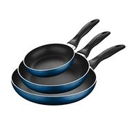 SAN IGNACIO Blue Paradise | Padelle Antiaderenti | Set di 3 Pezzi | Alluminio Pressofuso | Diametro di 16, 20 e 24 cm | Per Piano Cottura Elettrici, Alogeni, Gas e Vetroceramica
