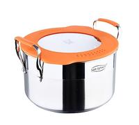 San Ignacio Compact - Cancol con coperchio da 20 cm - alluminio forgiato - nero luminoso - esterno in finitura opaca - Elenco di induzione - Dettaglio in acciaio inossidabile Dettaglio del colore