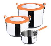 San Ignacio Compact - Game completo di pentole in acciaio inossidabile - Batteria da cucina a 5 parti - 2 20 e 24 cm con coperchio - 1 Pan - per tutti i tipi di incendi