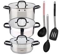 SAN IGNACIO Confezione da 3 padelle + set di utensili per cucina