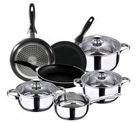 San Ignacio - Cucina - Batteria 7 pezzi Faro e Set 3 padelle Ø16/Ø20/Ø24 cm, alluminio pressato, antiaderente, induzione