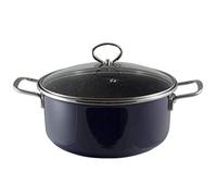 San Ignacio - Habitex casseruola 24 cm c/coperchio enamel, rivestimento marble, maniglie e pomelli in acciaio inox