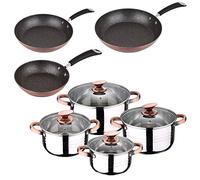 San Ignacio MOMA Batteria 8 Pezzi Set Sip Cucina, Cromato, Bateria + 3 sartenes
