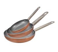 SAN IGNACIO Optimum Plus Set di 3 padelle in alluminio pressato, adatte per induzione, 18, 22, 26 cm