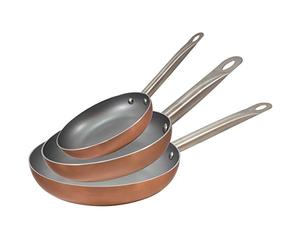 SAN IGNACIO Optimum Plus Set di 3 padelle in alluminio pressato, adatte per induzione, 18, 22, 26 cm