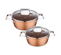 SAN IGNACIO Origin Saucepans con coperchio in vetro, 20 e 24 cm, padelle e teglie in alluminio forgiato, adatte per l'induzione