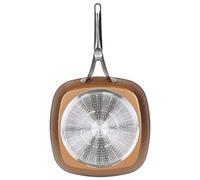 SAN IGNACIO ORIGINE - Doppio Grill Round Grill Santén di 28 cm - Aluminio fuso a pressione - Interno quannium con rivestimento in polvere di diamante - punto di induzione - tocco morbido ASA in nero