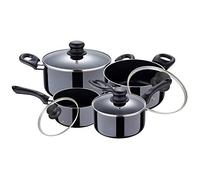 SAN IGNACIO Porto | Batteria di Cucina da 8 Pezzi con 2 Casseruole e 2 Pentolini | Alluminio Pressofuso | Manici Ergonomici con Effetto Freddo | Valida per Tutti i Tipi di Cucina
