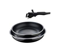 SAN IGNACIO Set 2 padelle (24+28cm) salvaspazio in alluminio per induzione linea Click&Cook